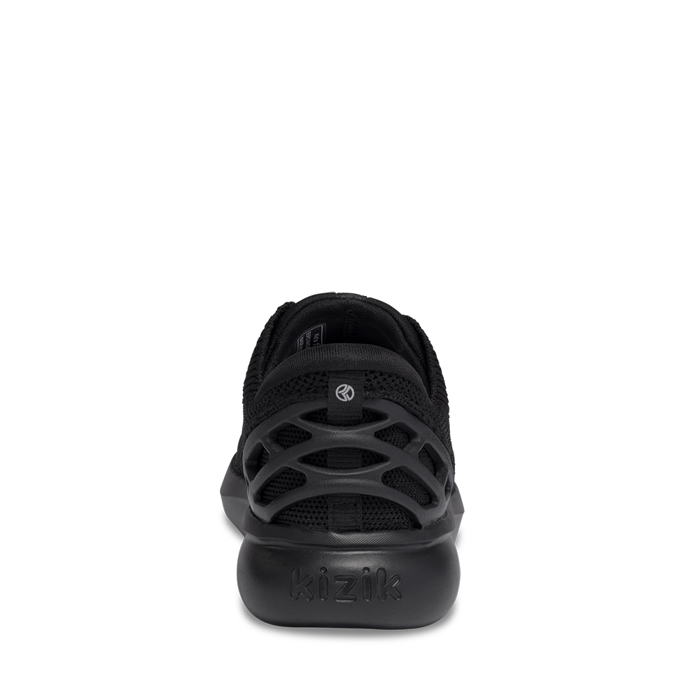 Kizik Athens Blackout Mens heel view mens - Hanig's Footwear