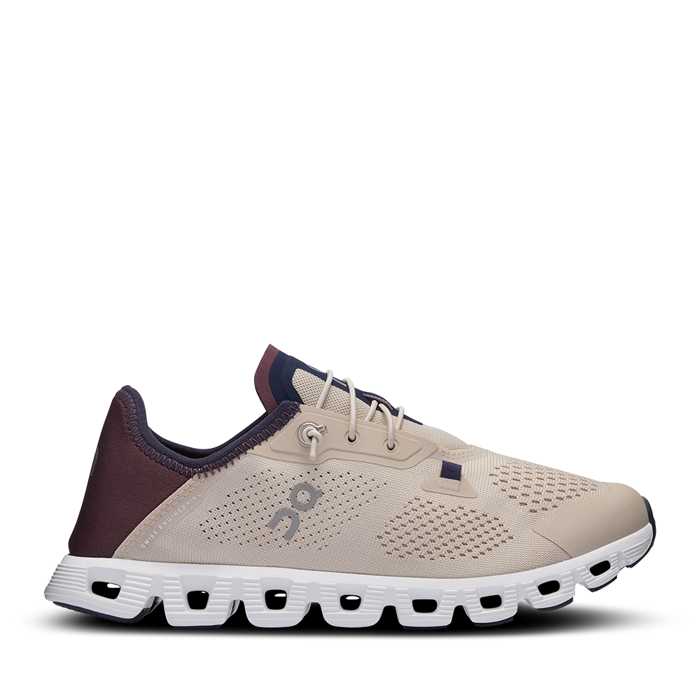 On Cloud 5 Coast Sand Mulberry Womens side view - Hanig's Footwear