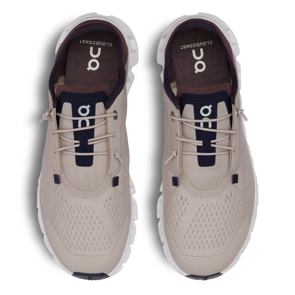 On Cloud 5 Coast Sand Mulberry Womens top view - Hanig's Footwear