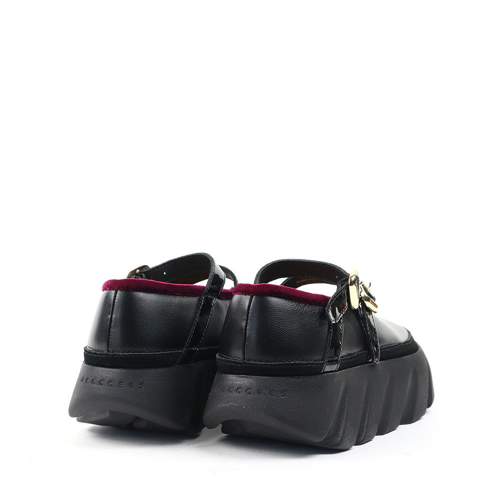 4ccccees Tura Ballet Black heel view - Hanig's Footwear