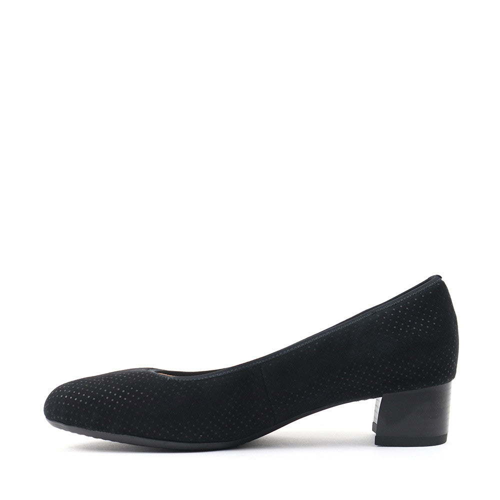 ARA Vivian Black Puntikid inside view - Hanig's Footwear