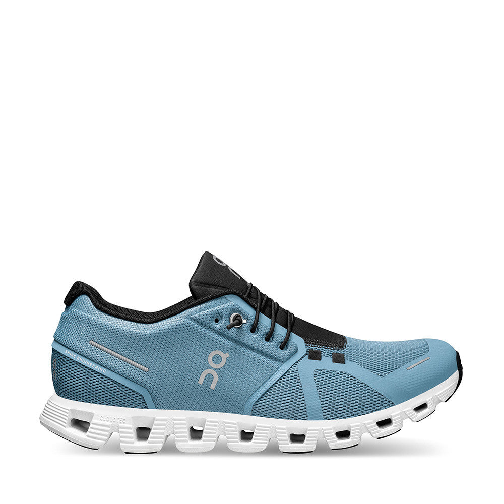 On Cloud 5 Niagara Blue Mens side view - Hanig's Footwear
