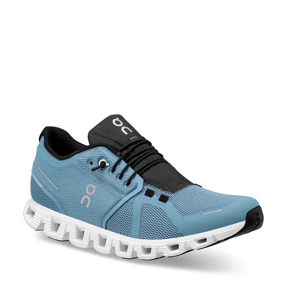 On Cloud 5 Niagara Blue Mens angle view - Hanig's Footwear