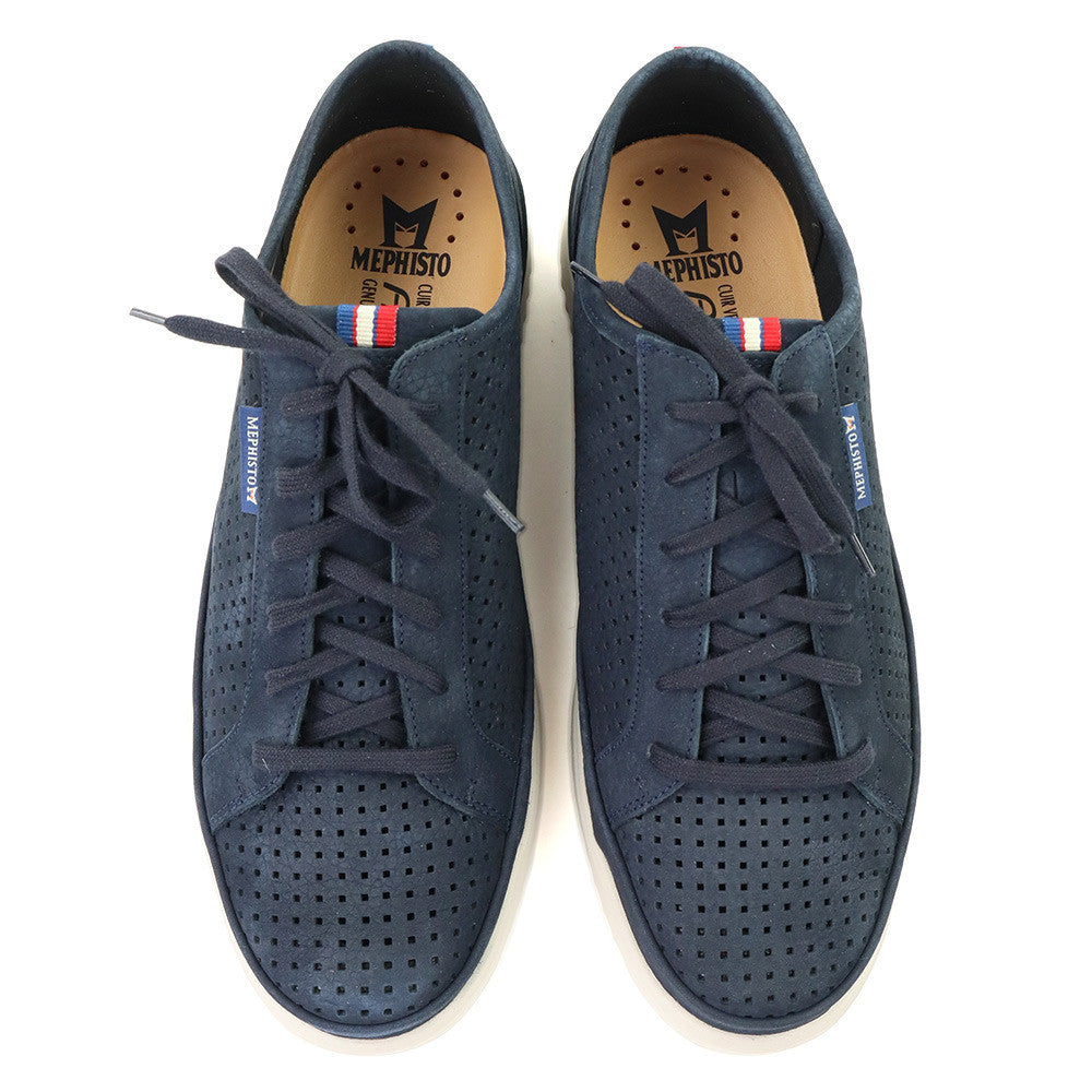 Mephisto Tom Perf Navy top view - Hanig's Footwear
