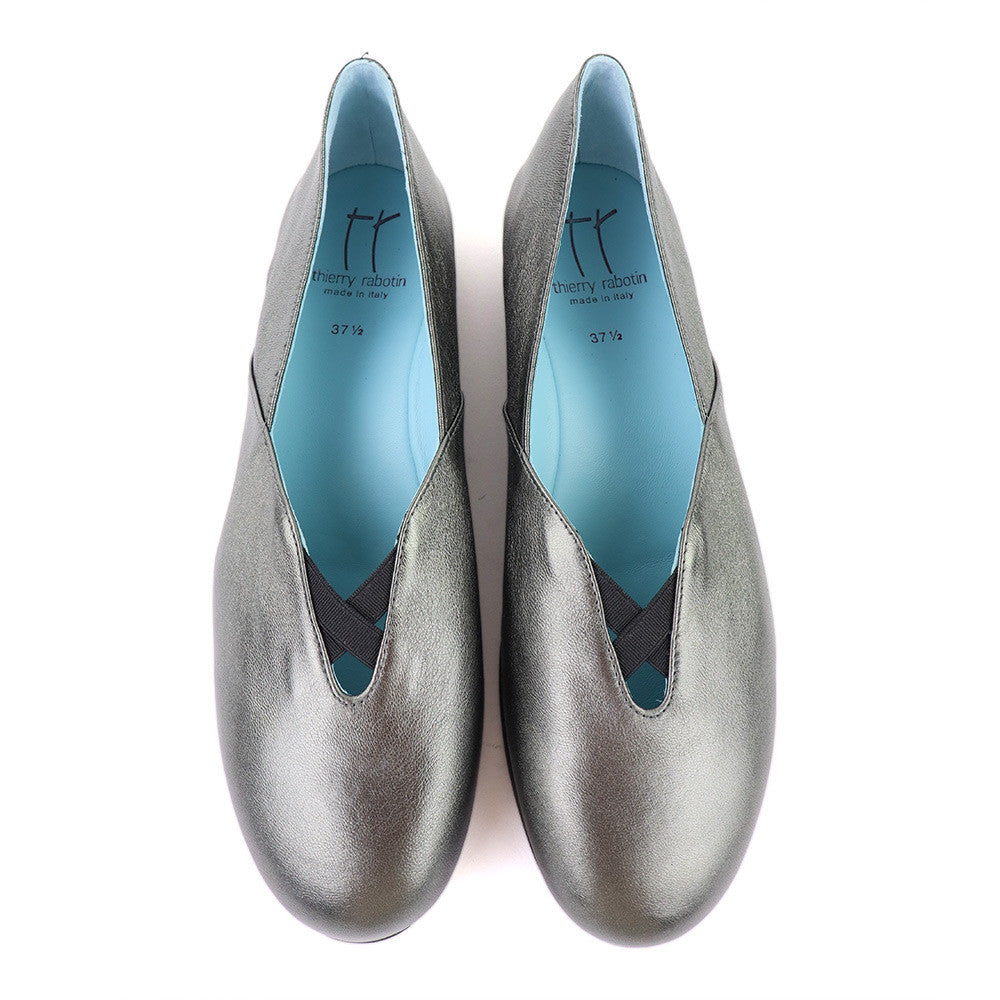 Thierry Rabotin Gracie 1587MP Pewter top view - Hanig's Footwear