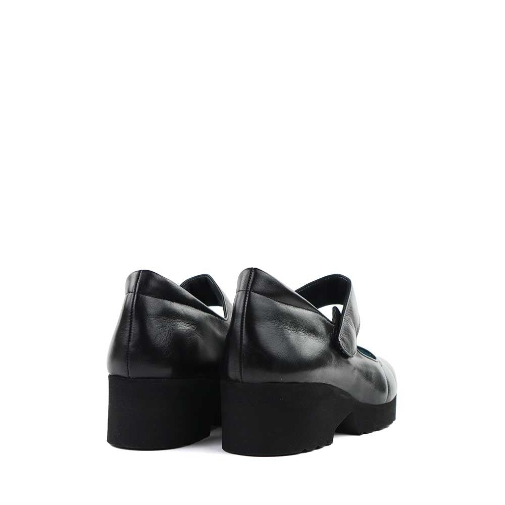 Thierry Rabotin Dado 3585H Black Nappa heel view - Hanig's Footwear