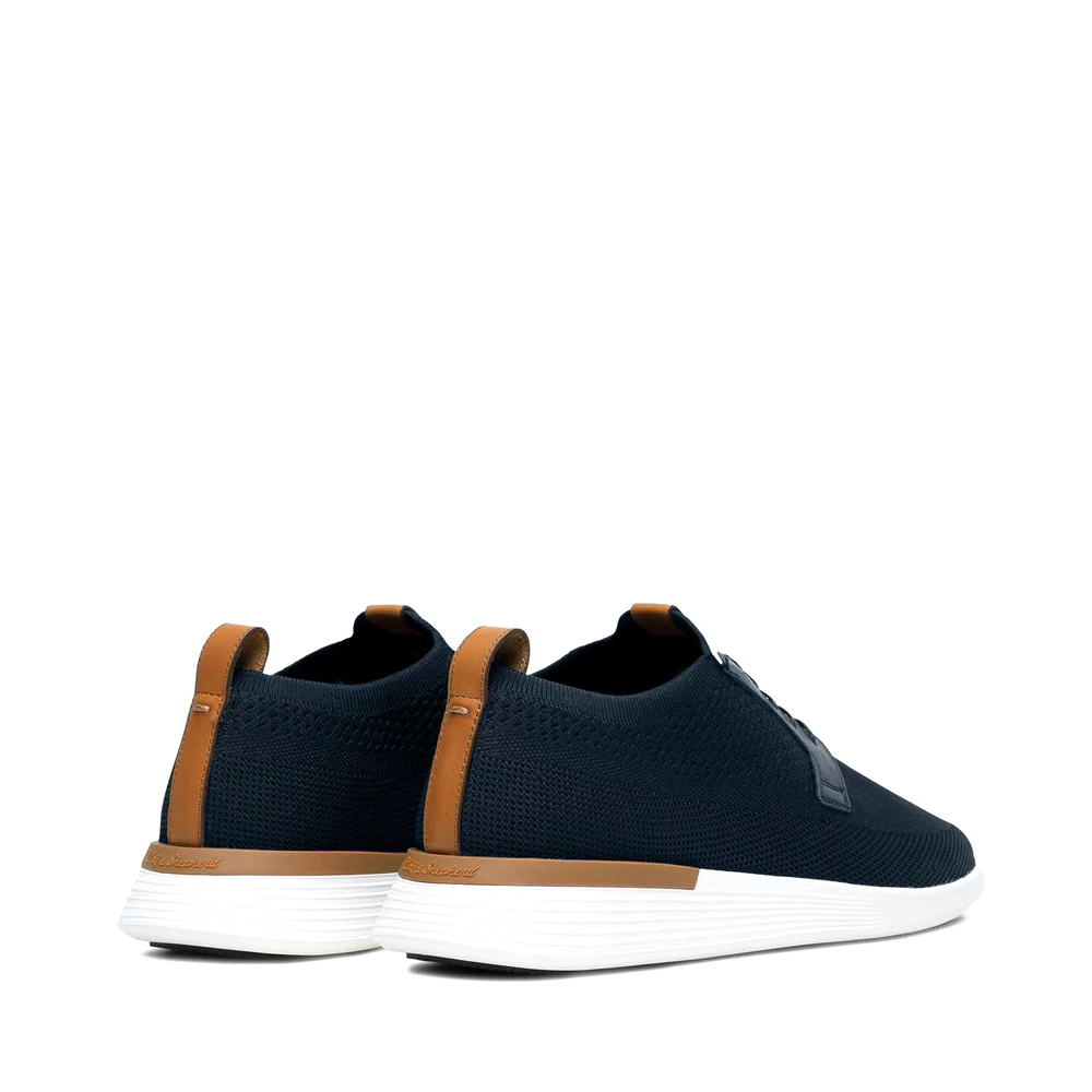 Wolf & Shephard Swiftknit Derby Navy heel - Hanig's Footwear