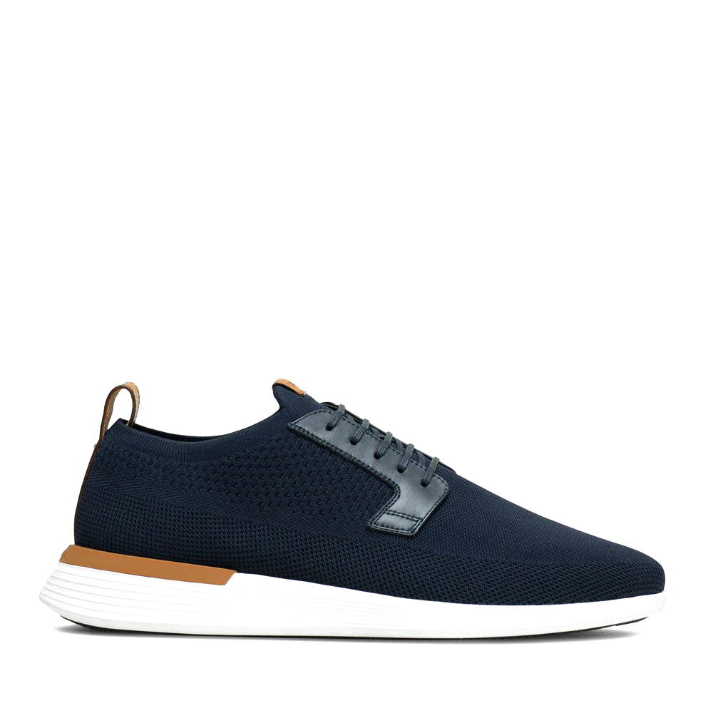 Wolf & Shephard Swiftknit Derby Navy side - Hanig's Footwear