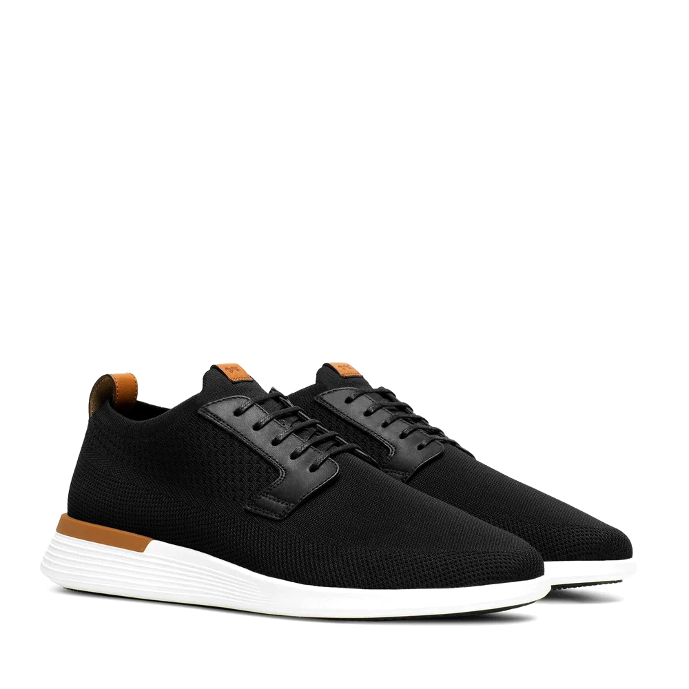 Wolf & Shephard Swiftknit Derby Black angle - Hanig's Footwear