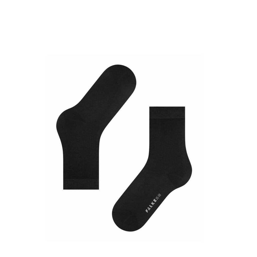 Falke Cotton Touch Socks in black flat view - Hanig's Footwear