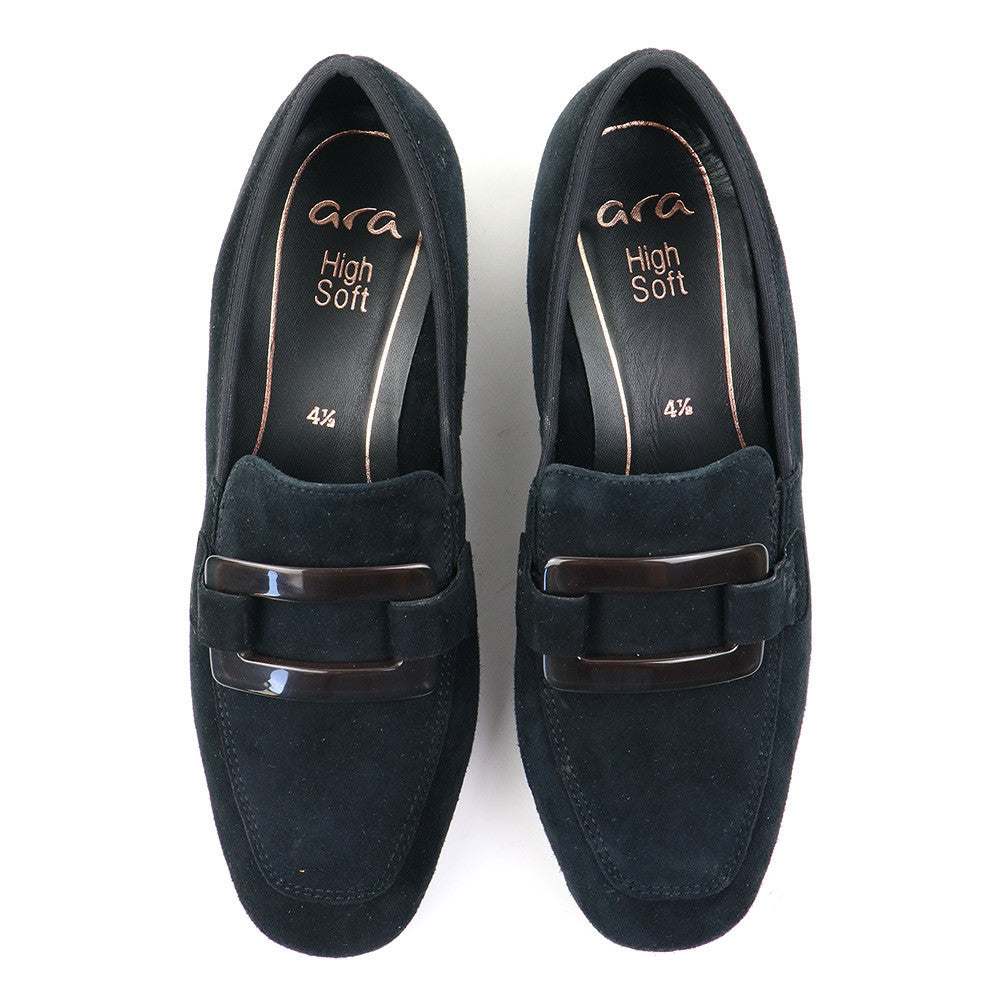 Ara Glimmer Black Suede top view - Hanig's Footwear