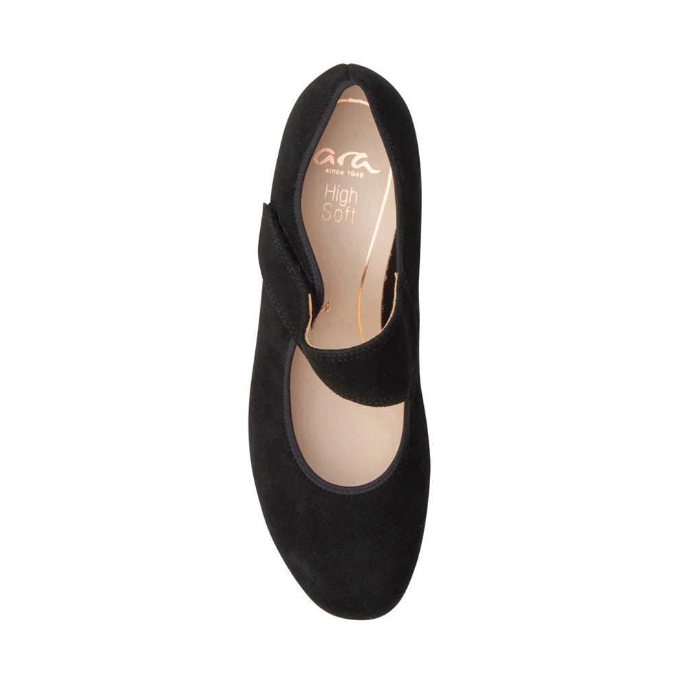 Ara Calico 2 Black Suede top view - Hanig's Footwear
