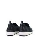 Ara Leena 2 Black Woven heel view - Hanig's Footwear