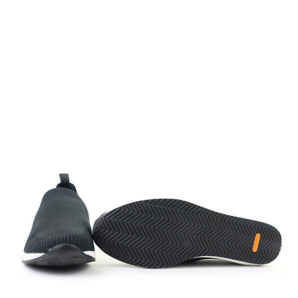 Ara Leena 2 Black Woven sole view - Hanig's Footwear