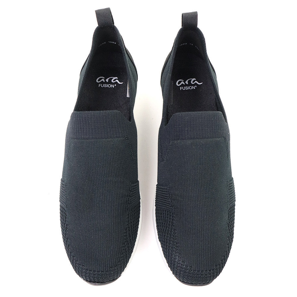 Ara Leena 2 Black Woven top view - Hanig's Footwear
