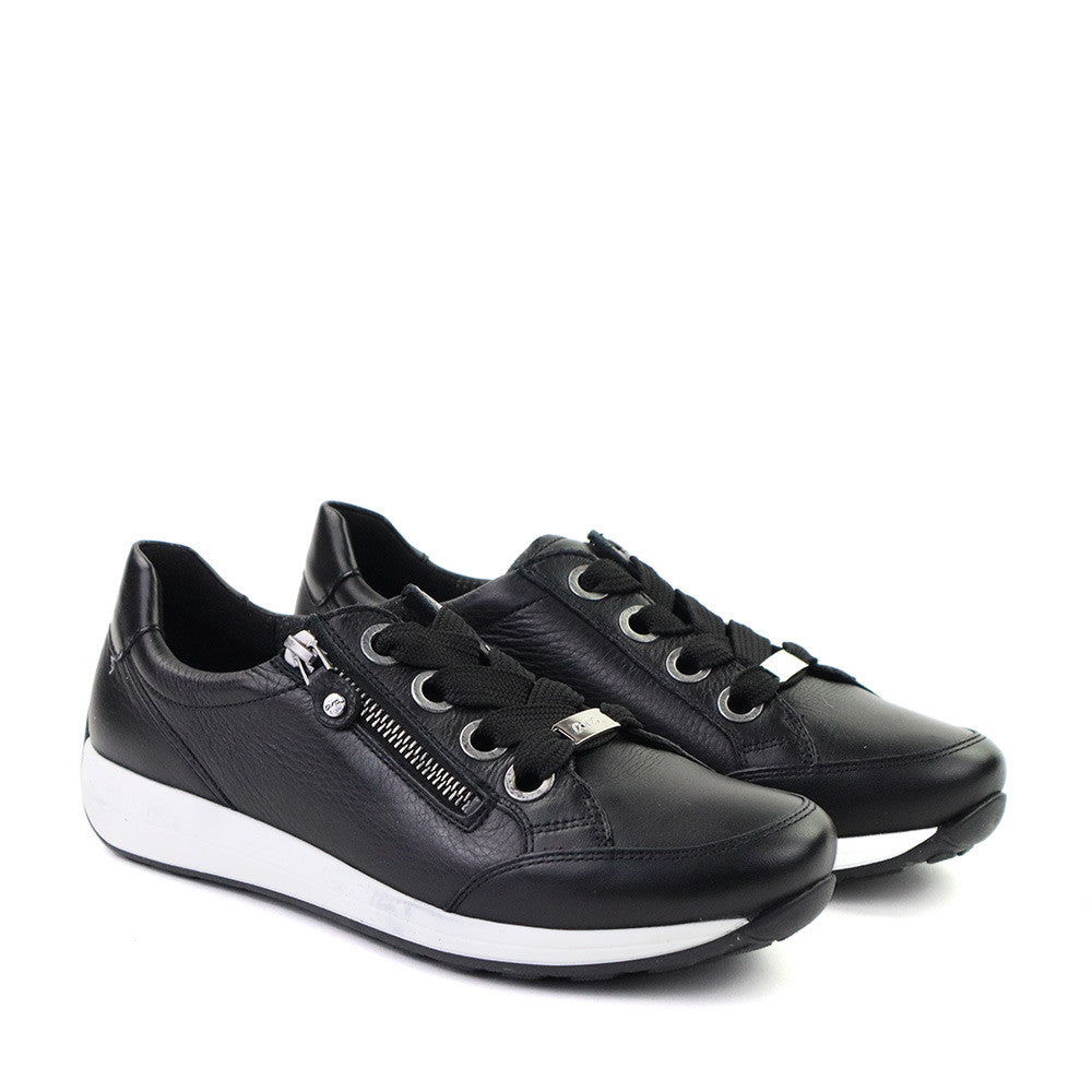 Ara Ollie Black Leather angle view - Hanig's Footwear
