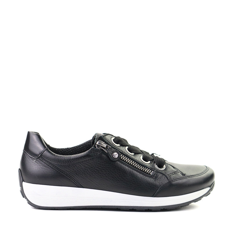 Ara Ollie Black Leather side view - Hanig's Footwear