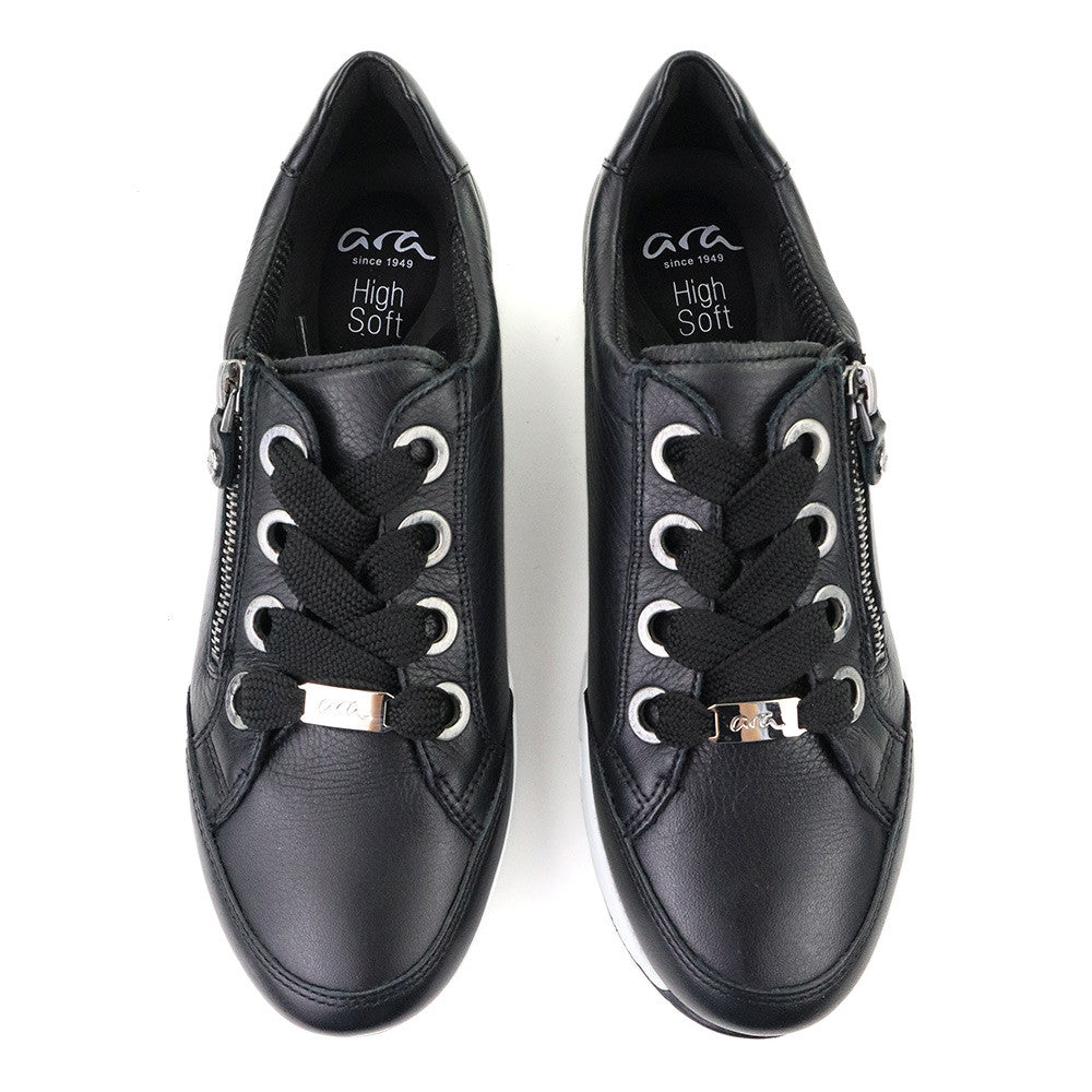 Ara Ollie Black Leather top view - Hanig's Footwear