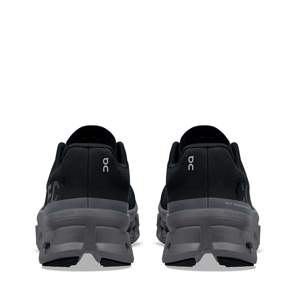 On Running Cloudmonster Black Magnet heel view - Hanig's Footwear