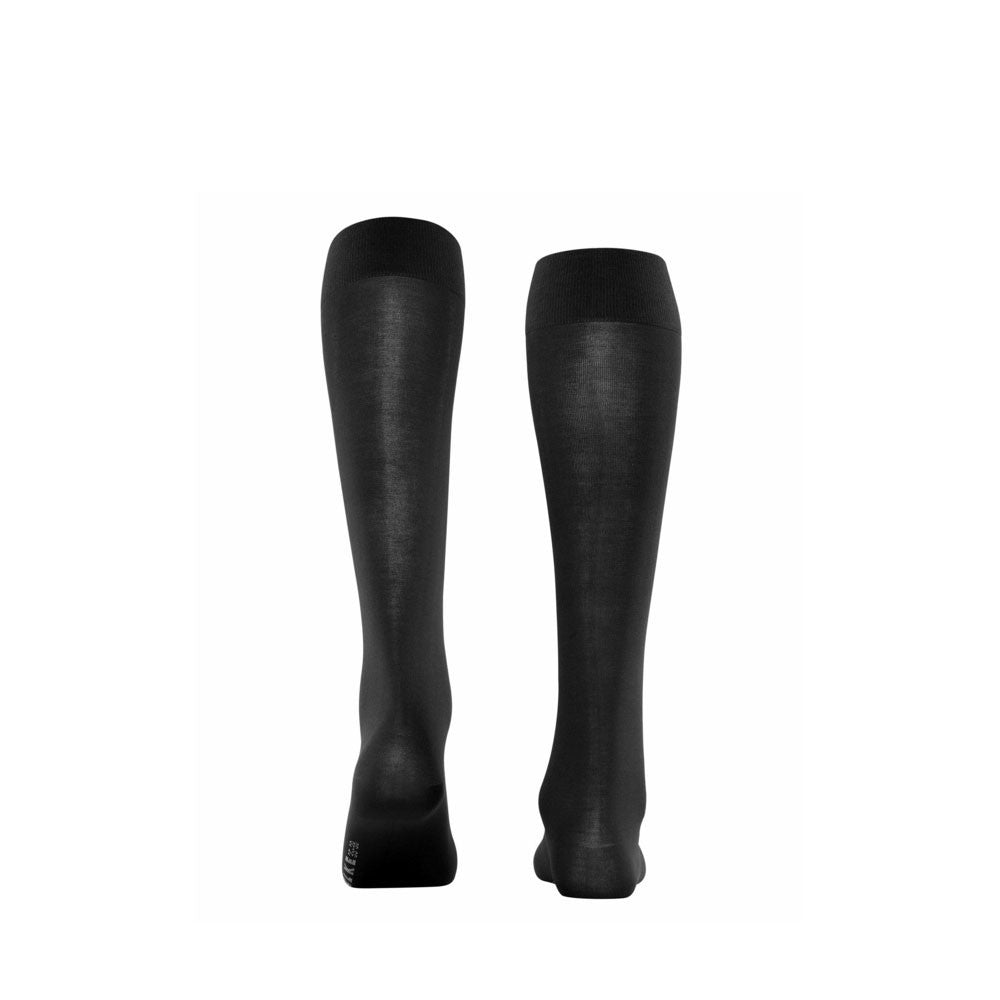 Falke Cotton Touch Women Knee-high Socks in black heel view - Hanig's Footwear