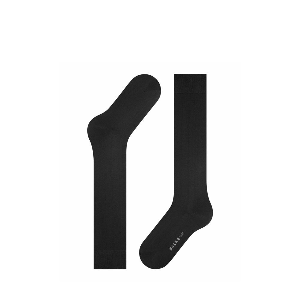 Falke Cotton Touch Women Knee-high Socks in black flat view - Hanig's Footwear