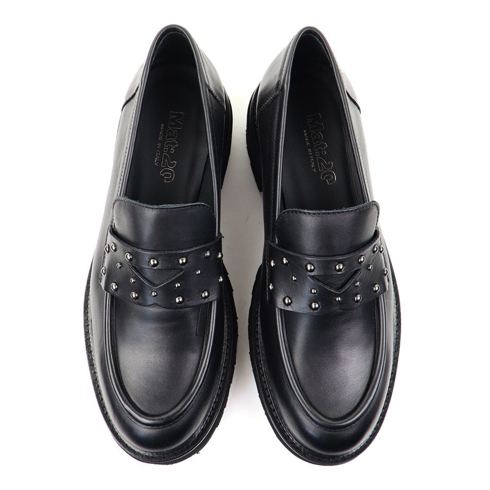 Mat 20 7340 Black Leather top view - Hanigs Footwear