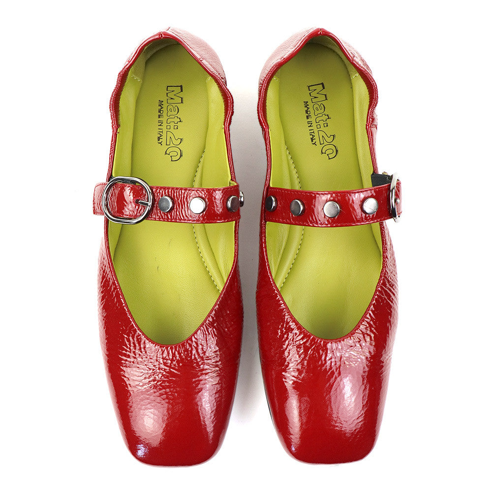 Mat 20 9209 red patent top view - Hanig's Footwear