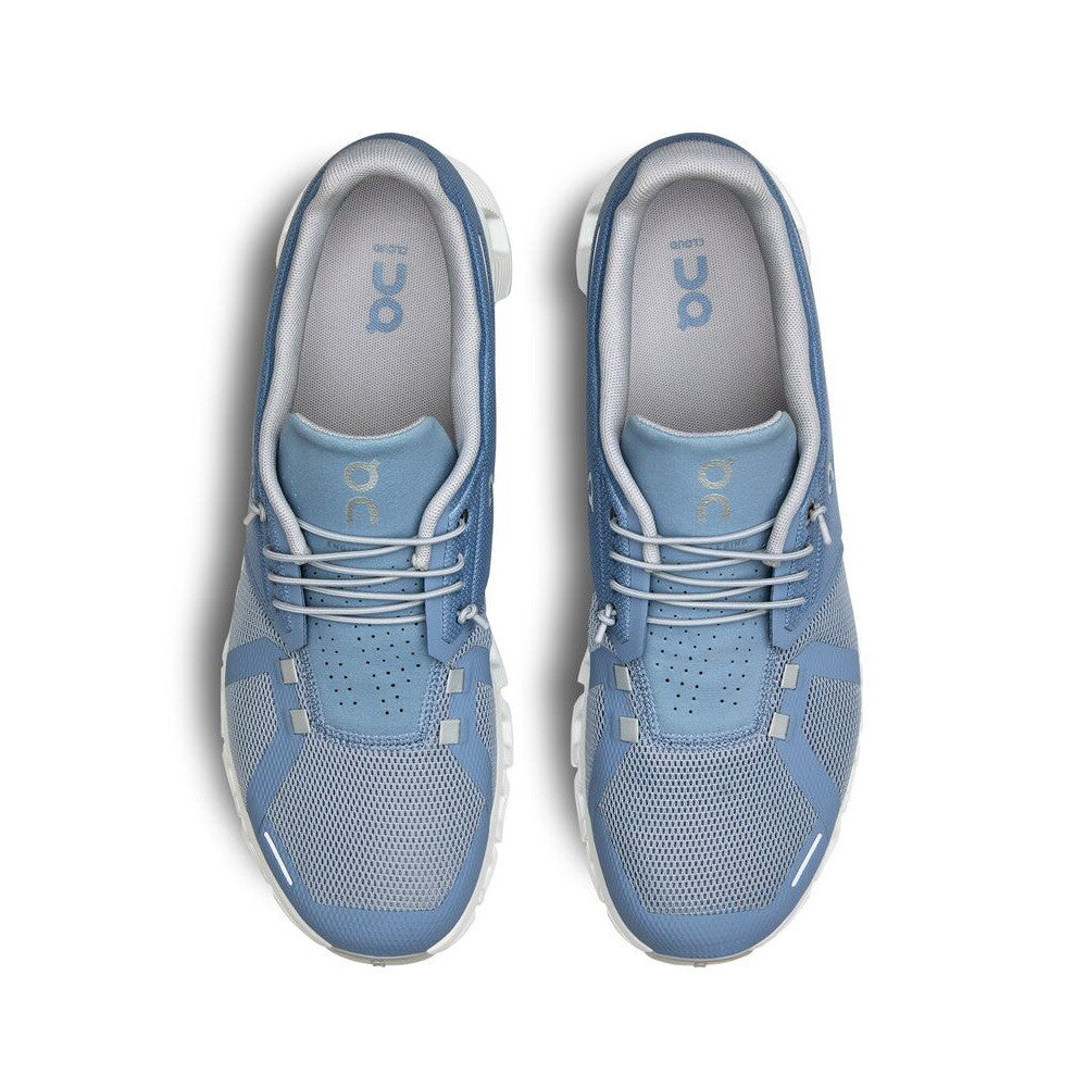On Cloud 5 Chambray White Mens top view - Hanig's Footwear
