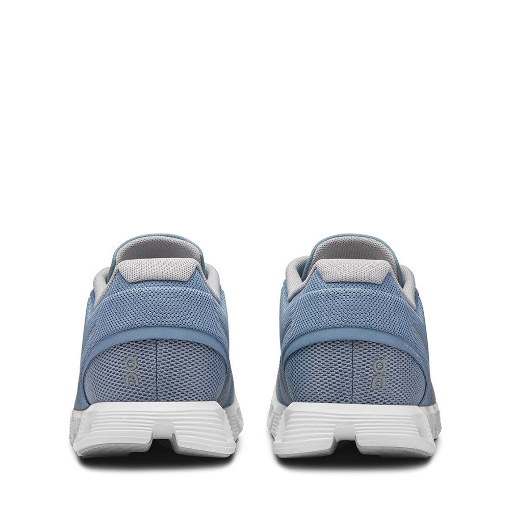 On Cloud 5 Chambray White Mens heel view - Hanig's Footwear