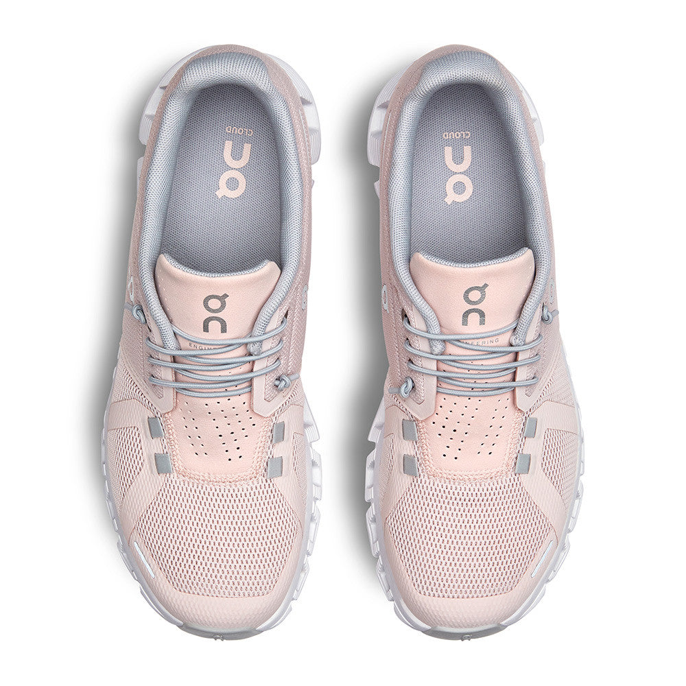 On Running Cloud 5 Rose Shell Womens top view - Hanig's Footwear