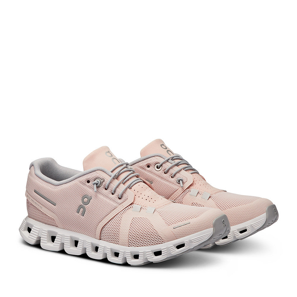 On Running Cloud 5 Rose Shell Womens angle view - Hanig's Footwear