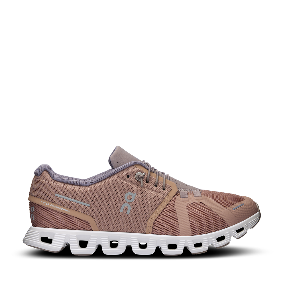 On Running Cloud 5 Rosebrown Fog Womens side view - Hanig's Footwear
