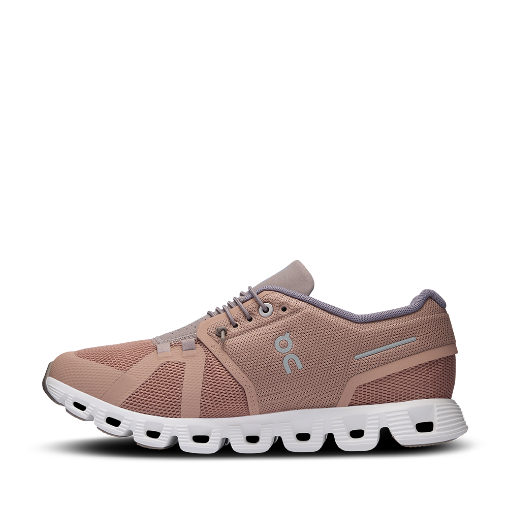 On Running Cloud 5 Rosebrown Fog Womens inside view - Hanig's Footwear