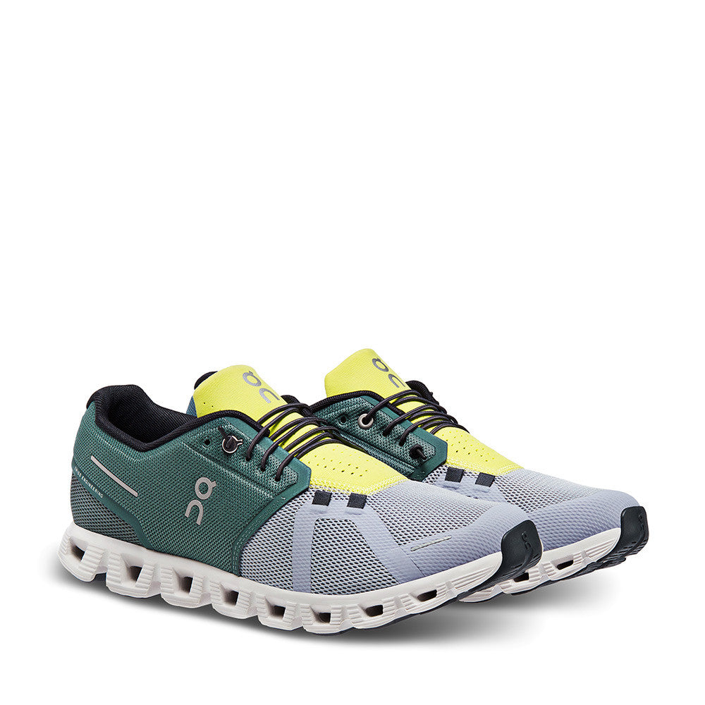 On Cloud 5 Olive Alloy Mens angle view - Hanig's Footwear