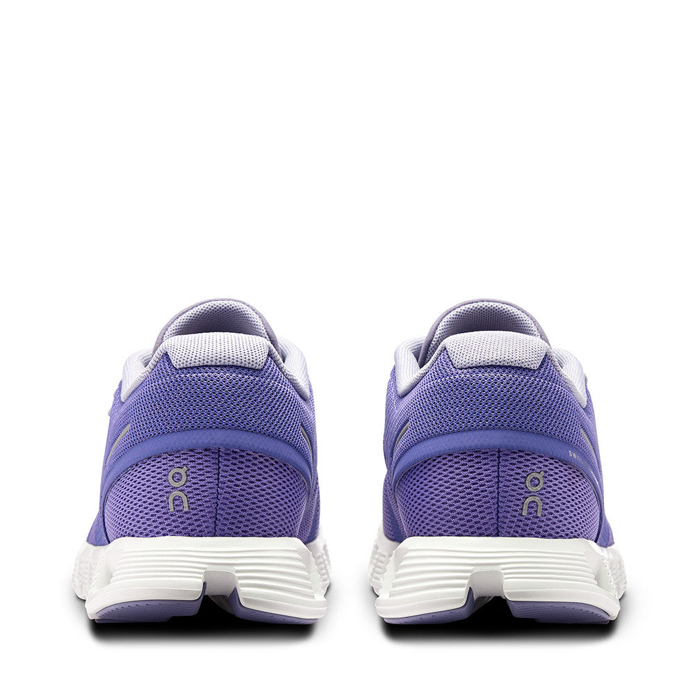 On Running Cloud 5 Blueberry Feather Womens heel view - Hanig's Footwear