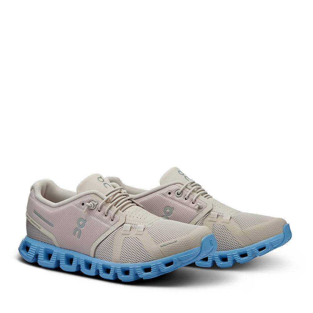 On Running Cloud 5 Pearl Neptune Womens angle view - Hanig's Footwear