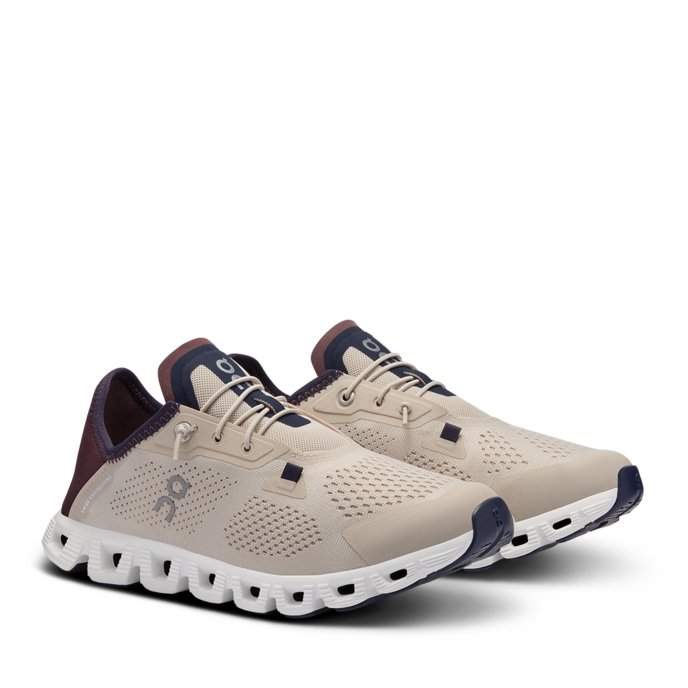 On Cloud 5 Coast Sand Mulberry Womens angle view - Hanig's Footwear