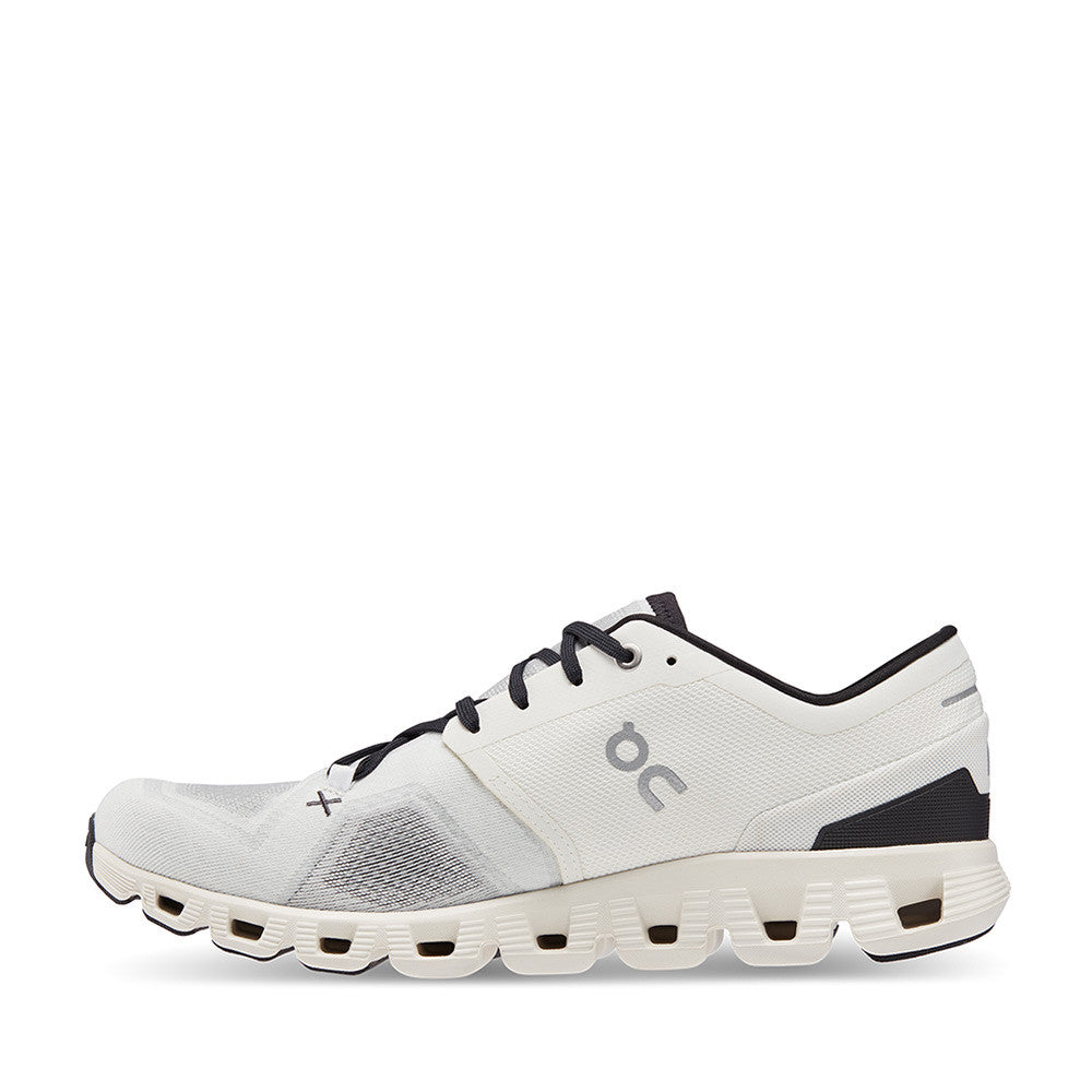 On Cloud X 3 Ivory Black Mens inside view - Hanig's Footwear