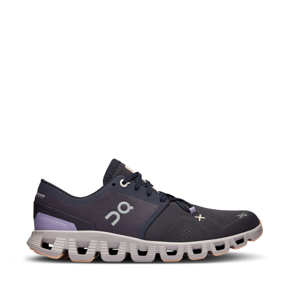 On Cloud X 3 Iron Fade Womens side view - Hanig's Footwear