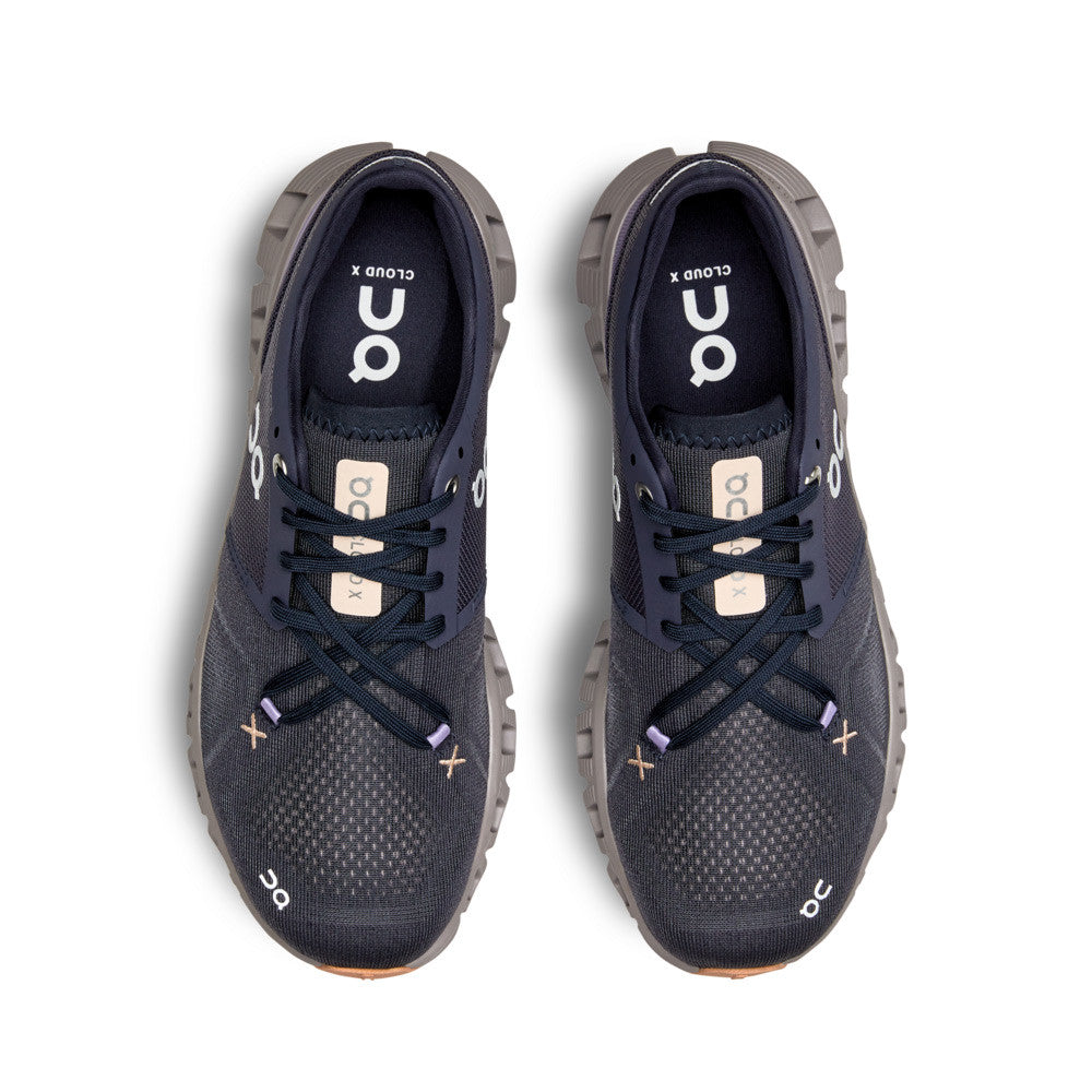 On Cloud X 3 Iron Fade Womens top view - Hanig's Footwear