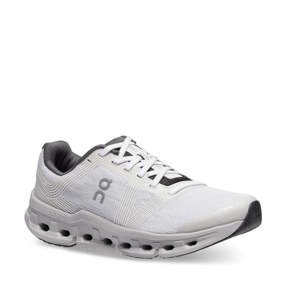 On Cloudgo White/ Glacier Womens angle view - Hanig's Footwear