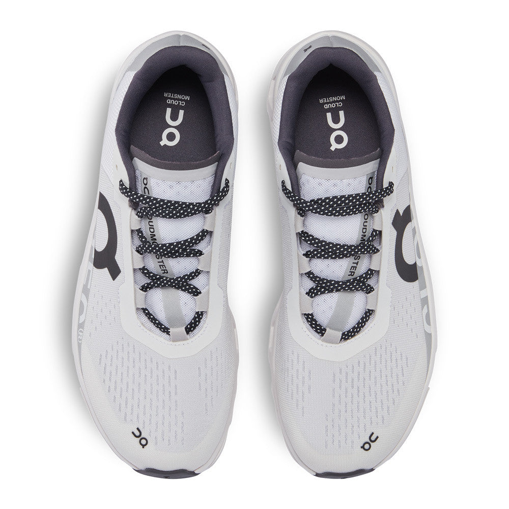 On Running Cloudmonster All White Women top view - Hanig's Footwear