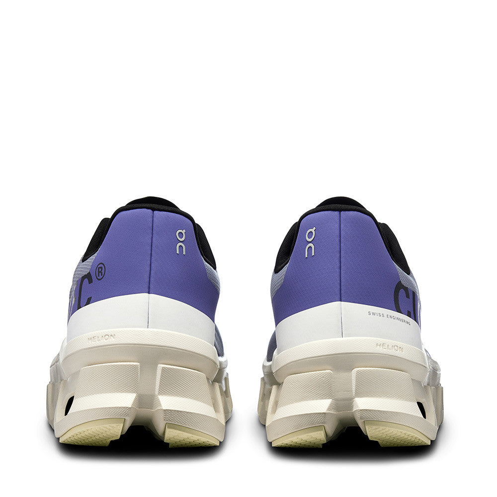 On Running Cloudmonster Mist Blueberry Women heel view - Hanig's Footwear