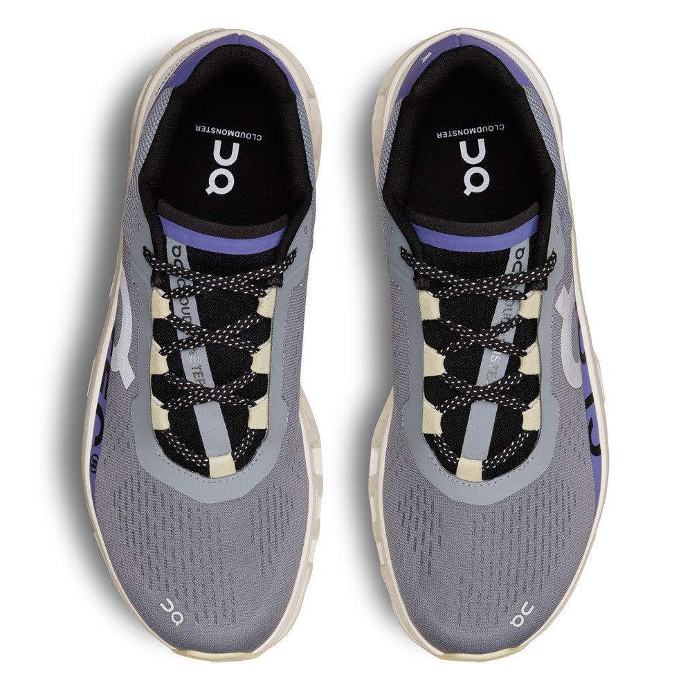 On Running Cloudmonster Mist Blueberry Women top view - Hanig's Footwear