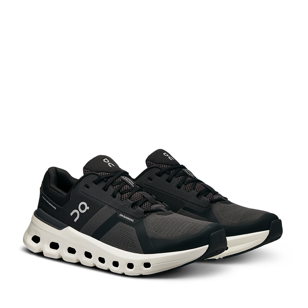 On Running Cloudrunner 2 Eclipse Black Womens angle view - Hanig's Footwear