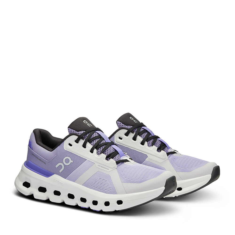 On Cloudrunner Nimbus Blueberry Womens angle view - Hanig's Footwear