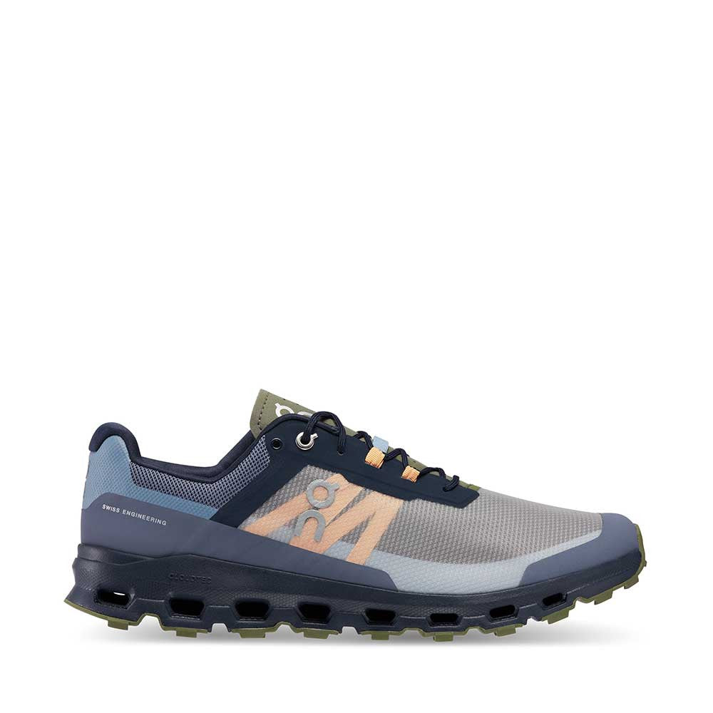 On Cloudvista Midnight Olive Mens side view — Hanigs Footwear