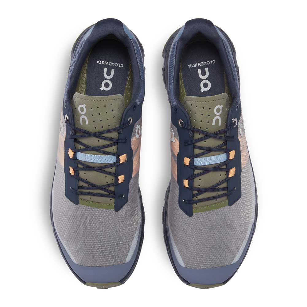 On Cloudvista Midnight Olive Mens top view — Hanigs Footwear