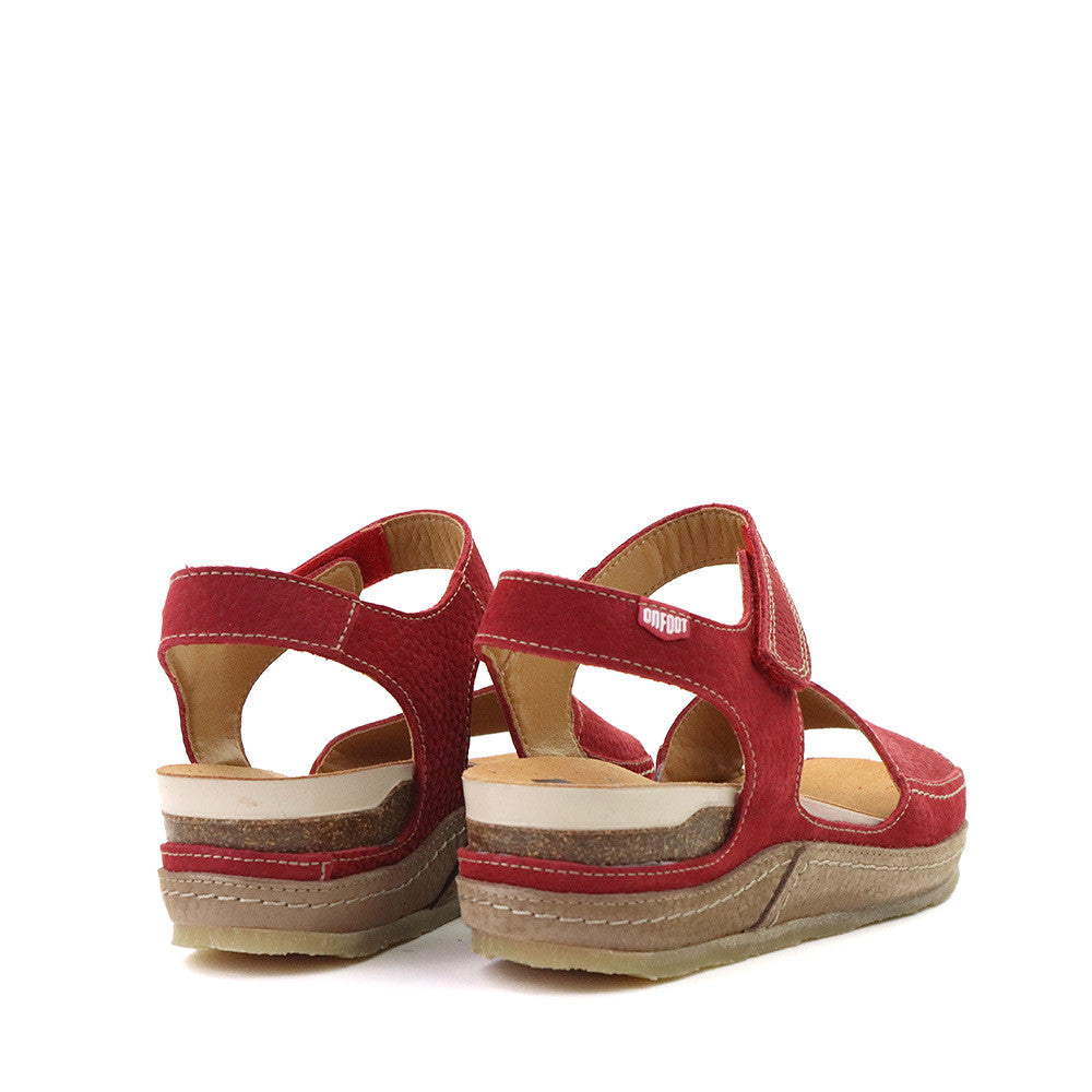 On Foot 240 Red heel view - Hanigs Footwear