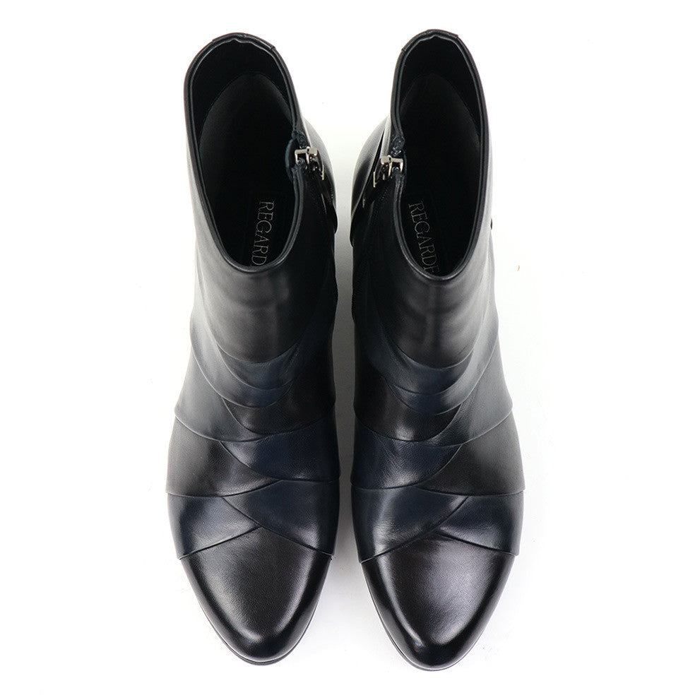 Regarde le Ciel Stefany-172 Black/Navy top view - Hanig's Footwear